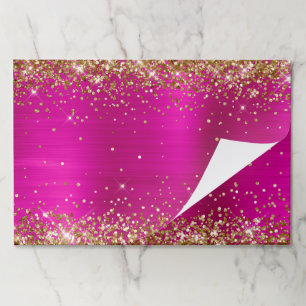 Gold Glitter Hot Pink Foil Paper Pad