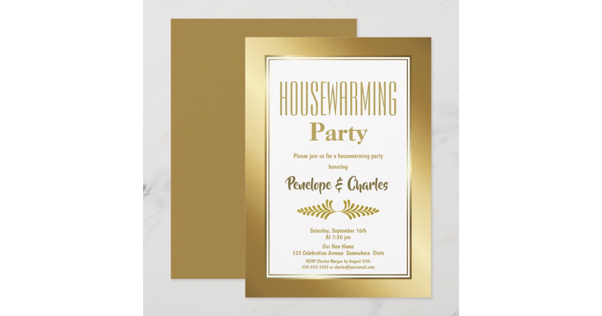 Gold Glitter Housewarming Party Invitation | Zazzle