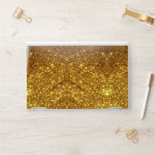 Gold Glitter HP Laptop Skin & Cover - Golden Spark