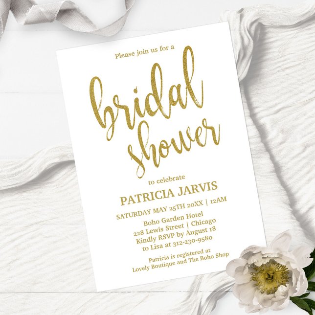 Gold Glitter Ice Cream Bridal Shower Invitation (Creator Uploaded)