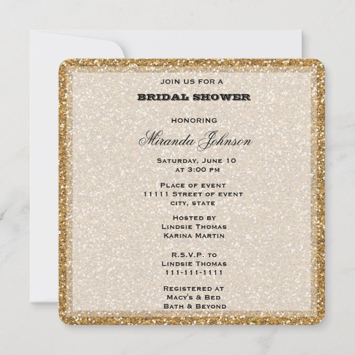 Gold Glitter Invitation 5896