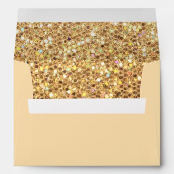Gold Glitter Invitation Envelope by GlitterInvitations at Zazzle