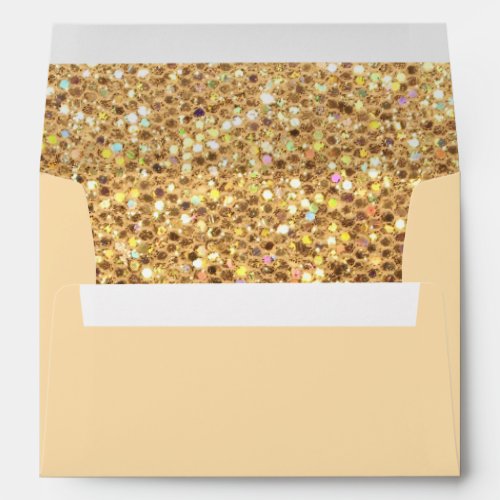 Gold Glitter Invitation Envelope