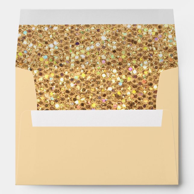 Gold Glitter Invitation Envelope (Back (Bottom))