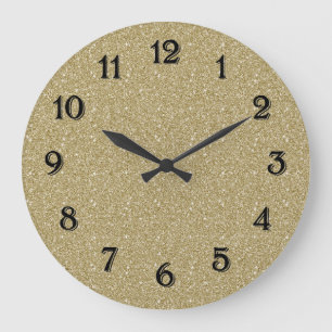Gold Glitter Large Clock