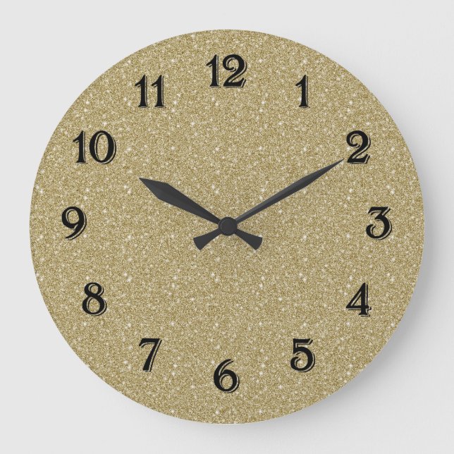 Gold Glitter Large Clock (Front)