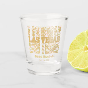 Gold Glitter Las Vegas Bachelorette Favor Shot Glass