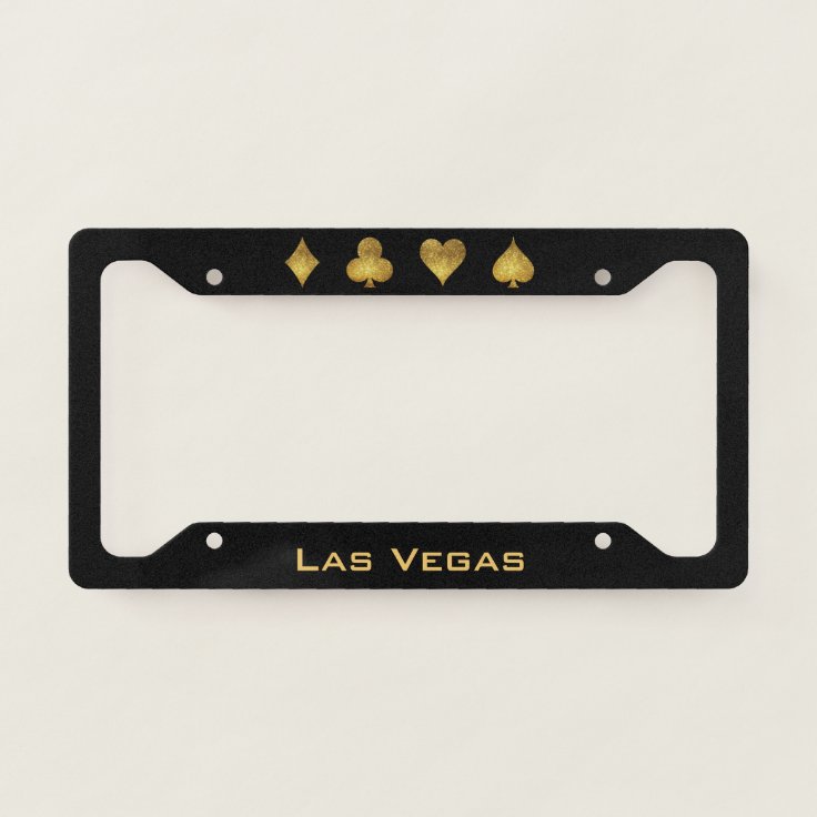 Gold Glitter Las Vegas Licence Plate Frame Zazzle