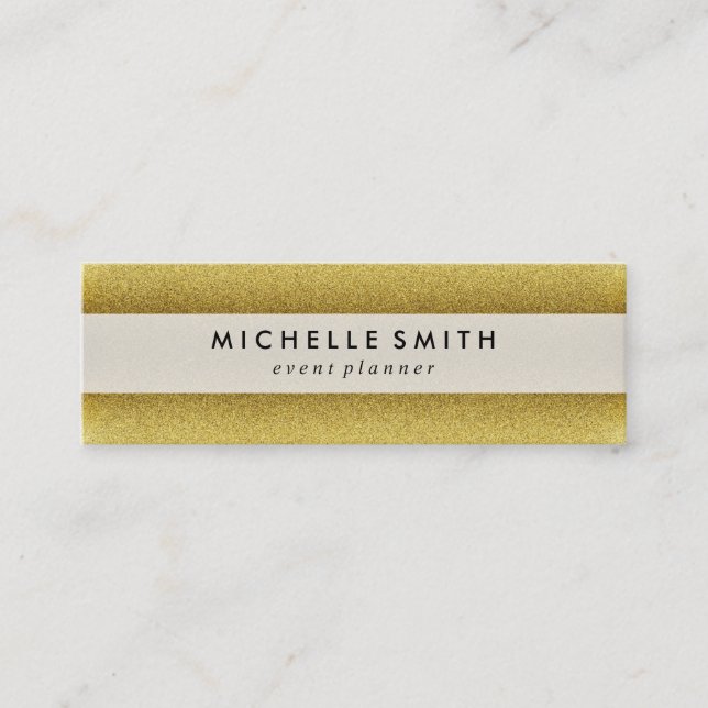 Gold Glitter Lavish Deluxe Mini Business Card (Front)