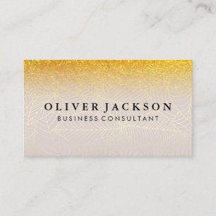 Gold Glitter   Leaf Pattern Business Card