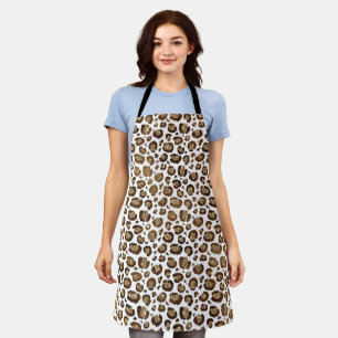 Gold Glitter Leopard Print Apron