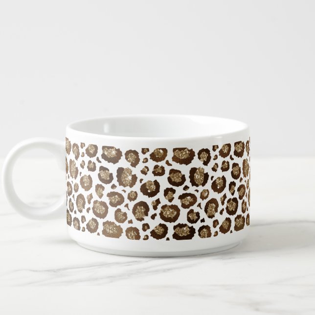 Gold Glitter Leopard Print Bowl (Right)