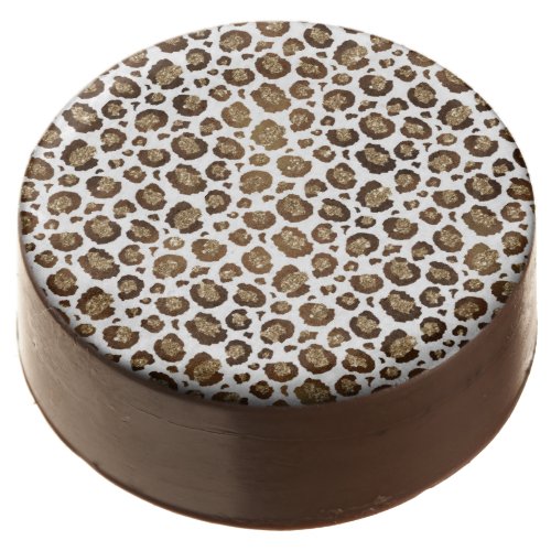 Gold Glitter Leopard Print Chocolate Covered Oreo