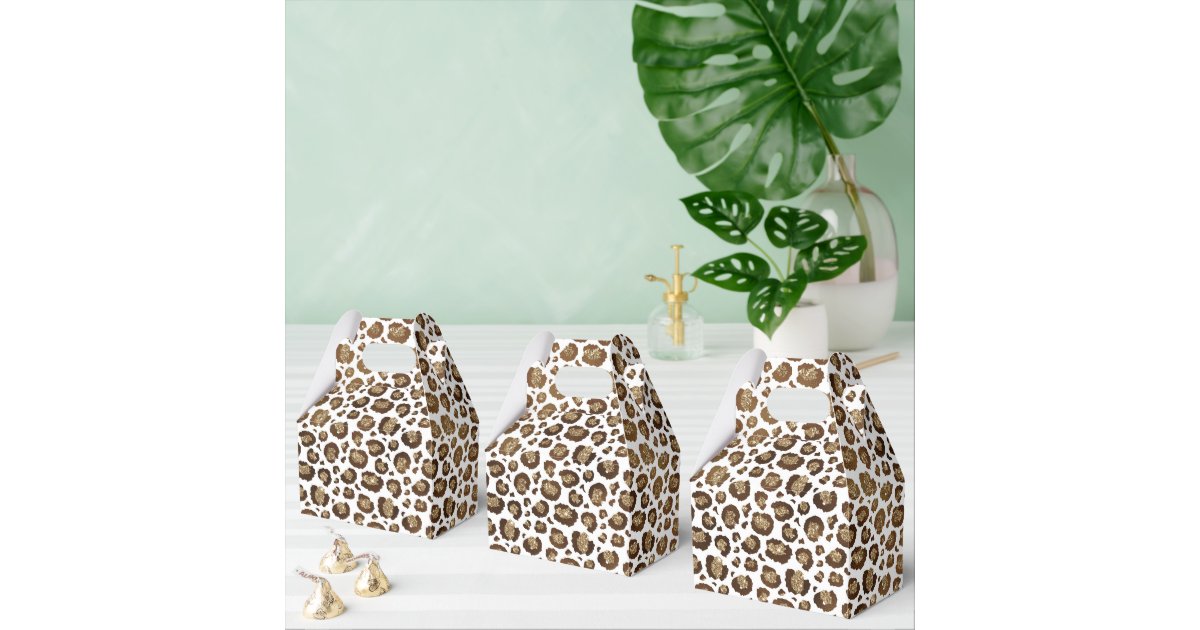 Gold Glitter Leopard Print Favor Boxes | Zazzle