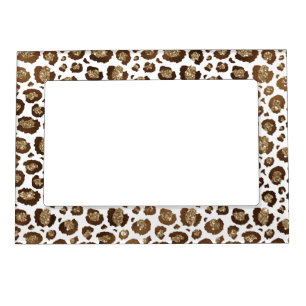 Gold Glitter Leopard Print Magnetic Frame