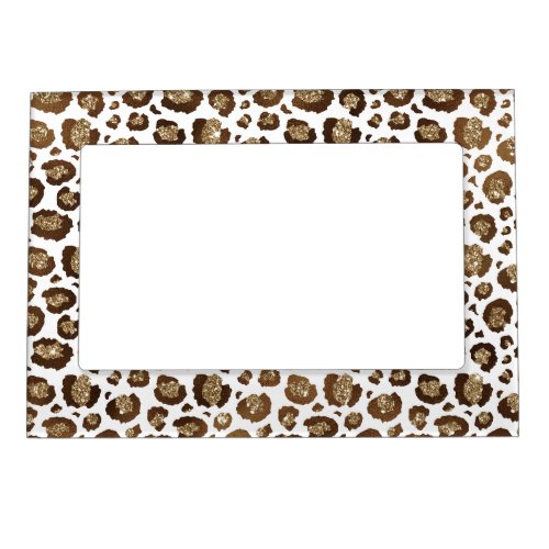 Gold Glitter Leopard Print Magnetic Frame