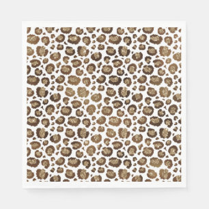 Gold Glitter Leopard Print Napkins