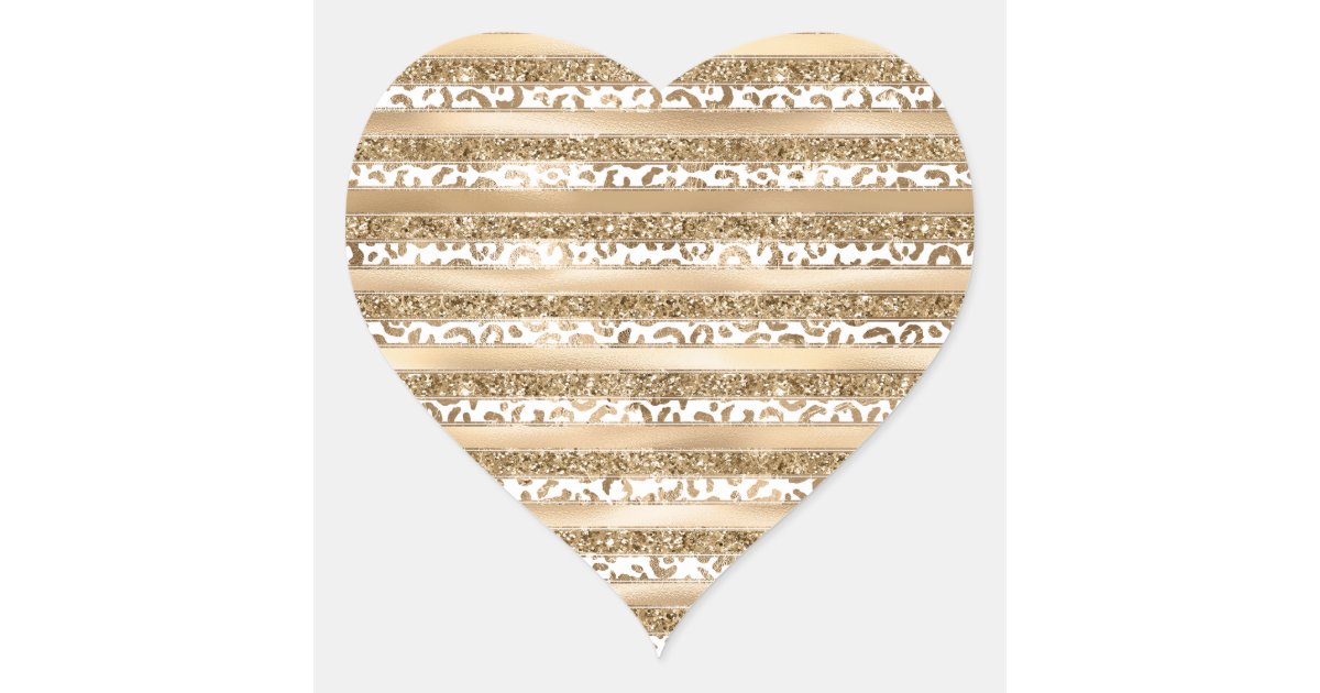 Leopard Animal Print Heart Stickers, Zazzle