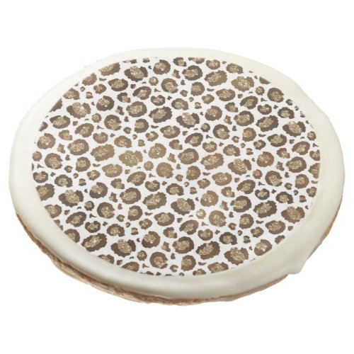 Gold Glitter Leopard Print Sugar Cookie