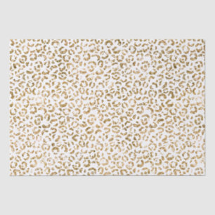 Gold Glitter Leopard Print Tissue Paper