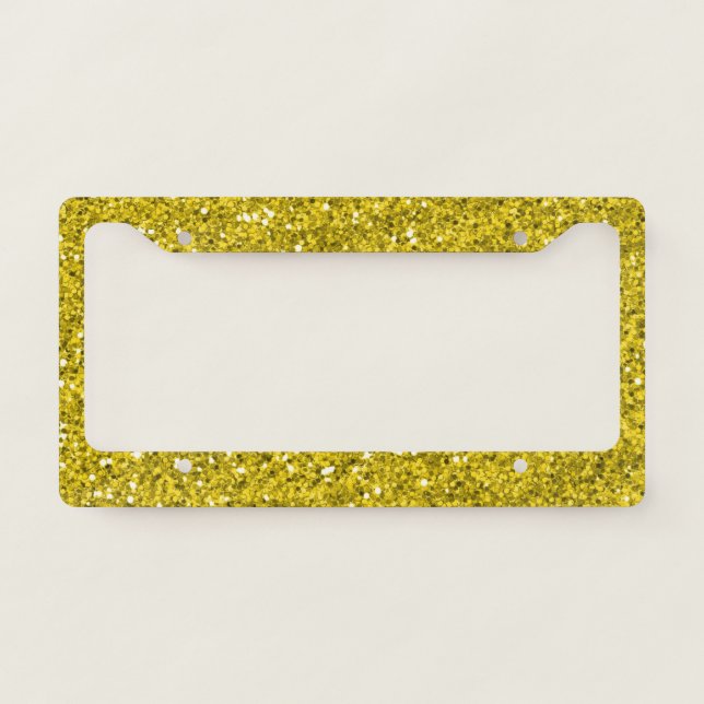Gold Glitter License Plate Frame (Front)