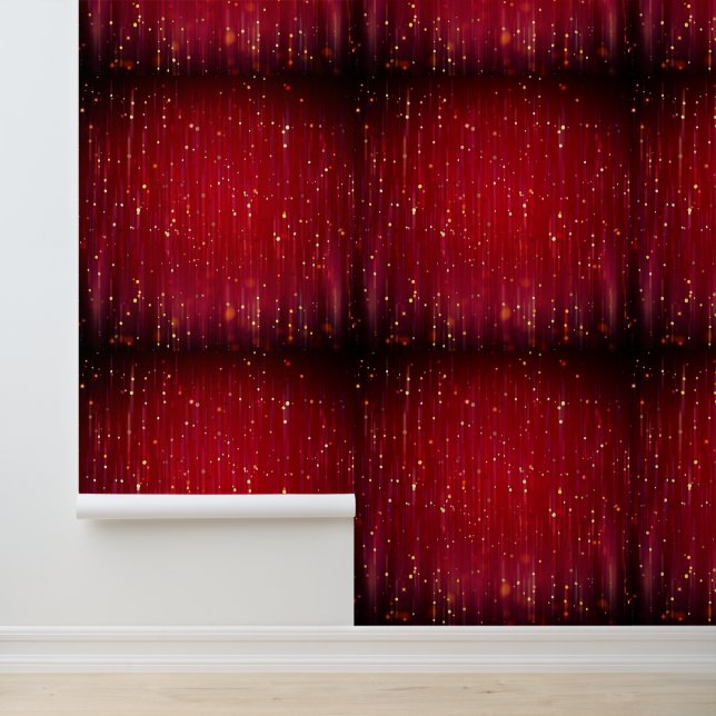 Gold Glitter Lights Black and Red Wallpaper (Application)