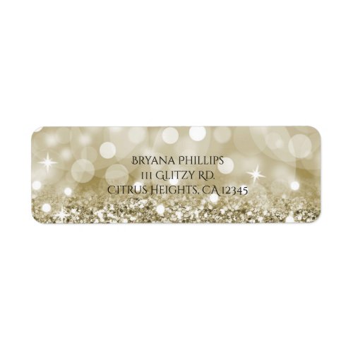 Gold Glitter  Lights Glamour Chic Golden Glam Label