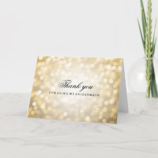 Gold Glitter Lights Thank You Bridesmaid