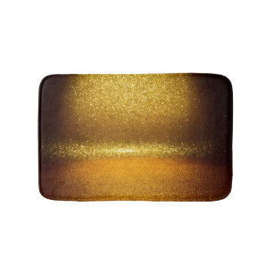 Gold glitter lights, vintage Christmas texture. Bath Mat