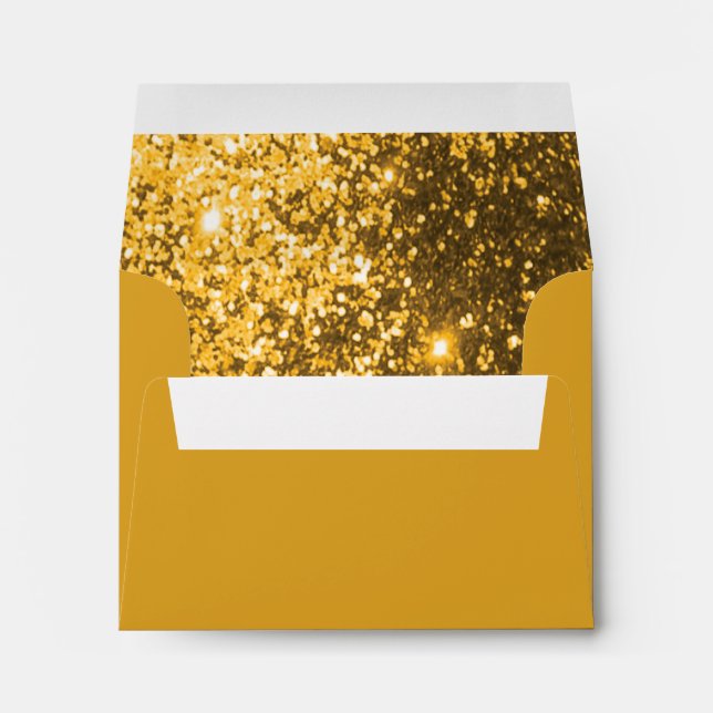 Gold Glitter Lined on Gold Envelope (Back (Bottom))