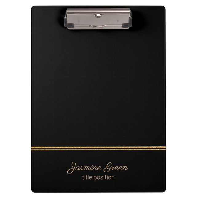 Gold Glitter Lines Clipboard (Front)