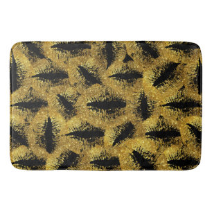 Gold Glitter Lips #2 Bathroom Mat