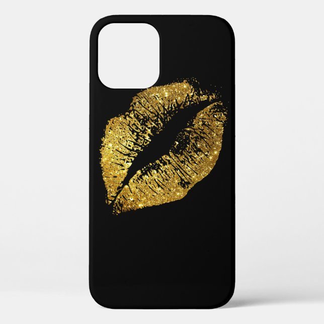 Gold Glitter Lips #2 Case-Mate iPhone Case (Back)