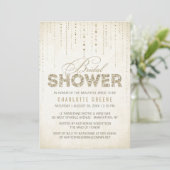 Gold Glitter Look Bridal Shower Invitation (Standing Front)