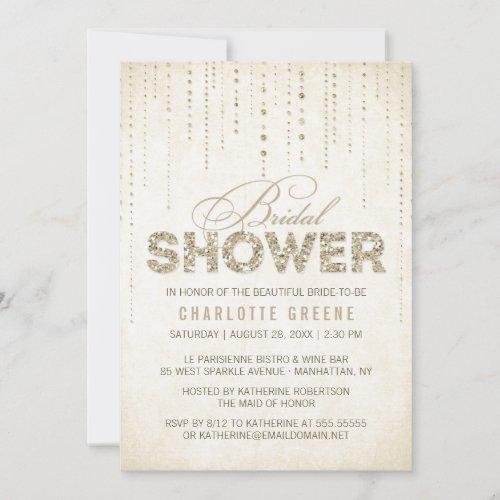 Glitter Look Bridal Shower Invitation