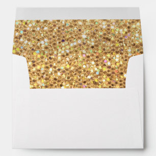 Gold Glitter Look Envelope