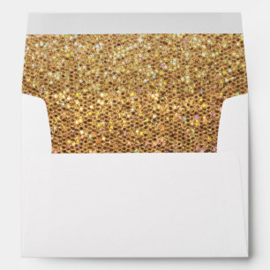 Gold Glitter Look Envelope