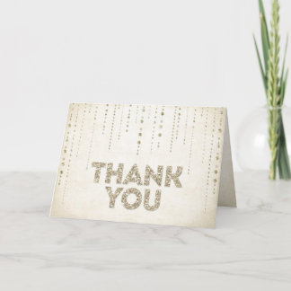 Gold Glitter Look Thank You Card