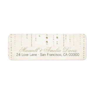 Gold Glitter Look Wedding Address Labels
