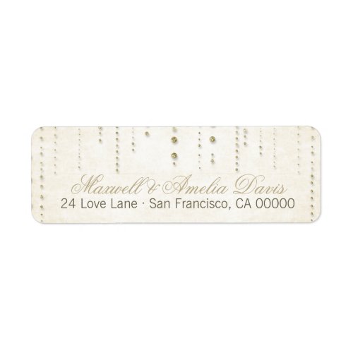 Gold Glitter Look Wedding Address Labels