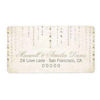 Gold Glitter Look Wedding Address Labels