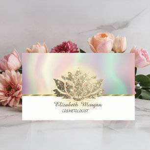 Gold Glitter Lotus Colorful Business Card