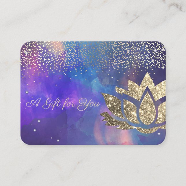  Gold Glitter Lotus,Confetti,Watercolor Splash Discount Card (Front)