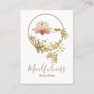 *~* Gold Glitter Lotus Meditation Mindfulness Yoga Business Card