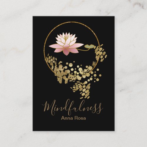  Gold Glitter Lotus Yoga Meditation Mindfulness Business Card