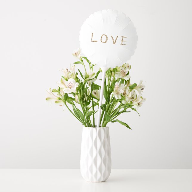 Gold Glitter Love Balloon (Vase)