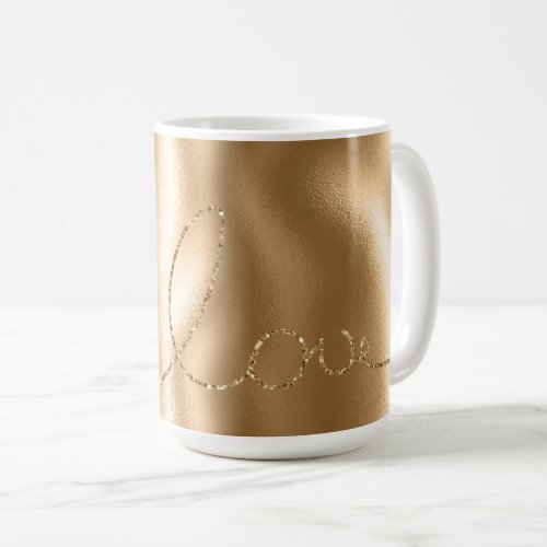 Gold Glitter Love  Coffee Mug