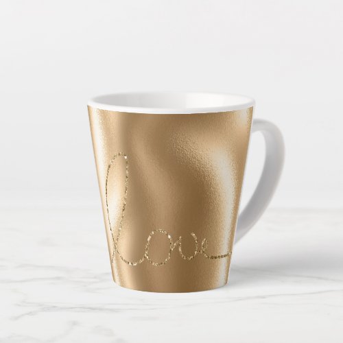 Gold Glitter Love  Latte Mug