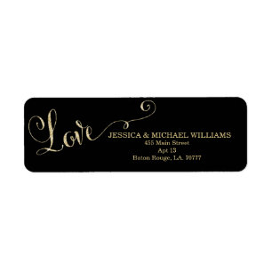 Gold Glitter Love Valentine's Day Label