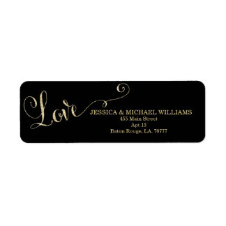 Gold Glitter Love | Valentine's Day Label